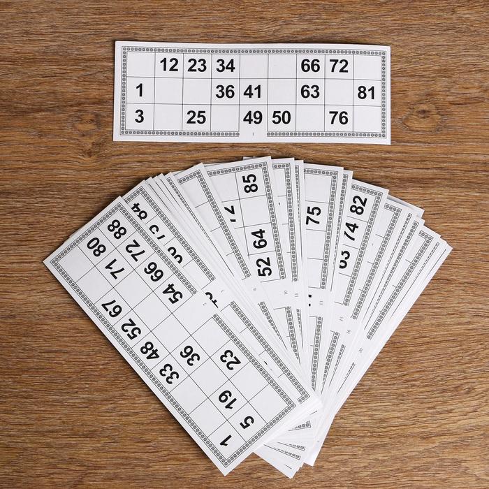 Карточки игровые для лото (набор 25 шт), 22х8 см