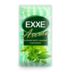 

Крем+мыло Exxe Aroma глицериновое "Зеленый чай глицерин" зеленое полосатое, 5 шт*70 г