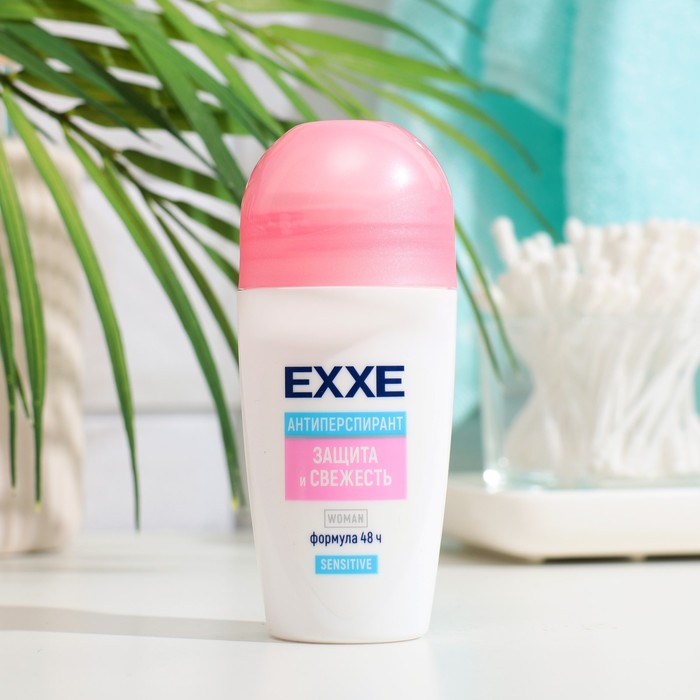 Антиперспирант ролик Exxe Защита и свежесть розовый sensitive, 50 мл