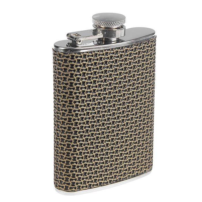 Фляжка "Ажурные узоры", 120 мл, чёрная