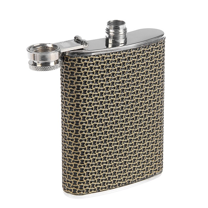 Фляжка "Ажурные узоры", 120 мл, чёрная