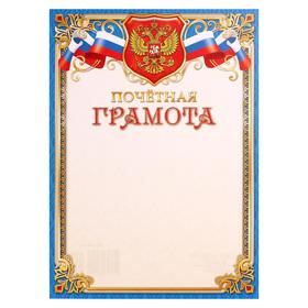 

Почётная грамота "Символика РФ" синяя рамка