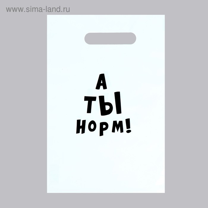 

Пакет с приколами, полиэтиленовый с вырубной ручкой «А ты норм!», 20 х 30 см, 35 мкм