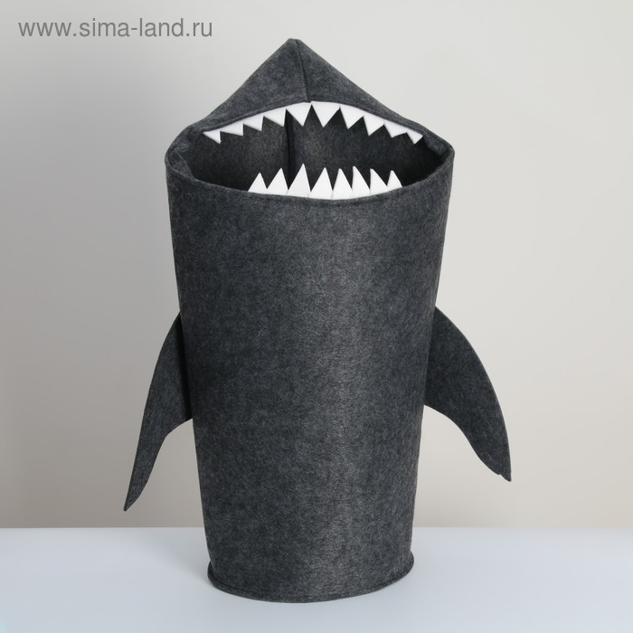 фото Корзина для хранения eva funny «акула», 30×25×76 см, цвет тёмно-серый