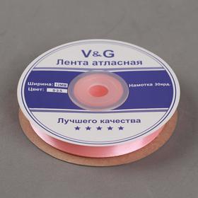 

Лента атласная, 12 мм × 27 м, цвет розовый №035