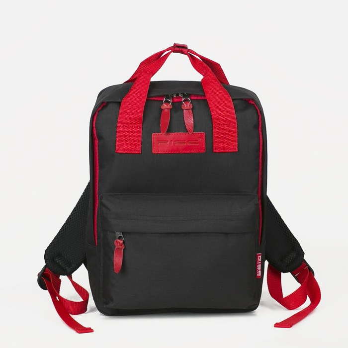 фото Рюкзак-сумка, отдел на молнии, наружный карман, цвет чёрный rise
