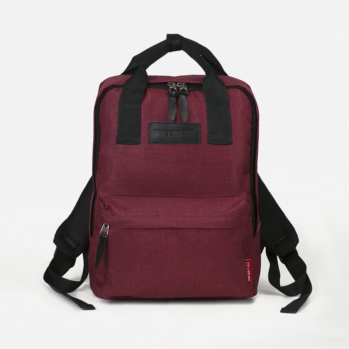 фото Рюкзак-сумка, отдел на молнии, наружный карман, цвет бордовый rise