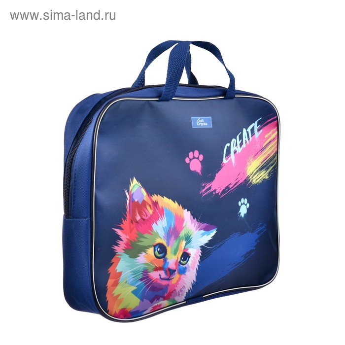 

Папка с ручками текстильная А4, 330 х 260 х 70 мм, Calligrata "Котик"