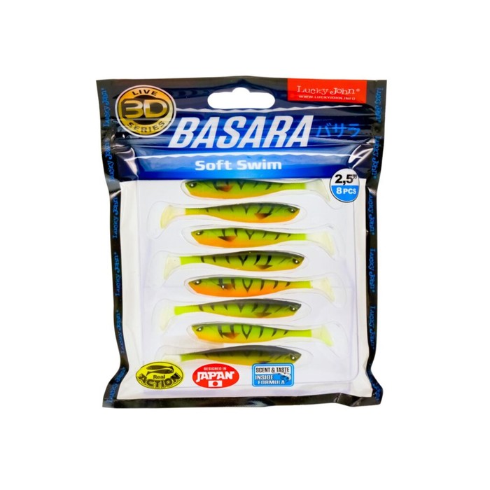 

Виброхвост LJ 3D Series BASARA SOFT SWIM, 6.35 см, 8 шт., цвет PG13