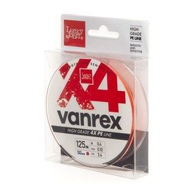 

Леска плетёная Lucky John Vanrex х4 BRAID Fluo Orange 125 м, 0,10 мм