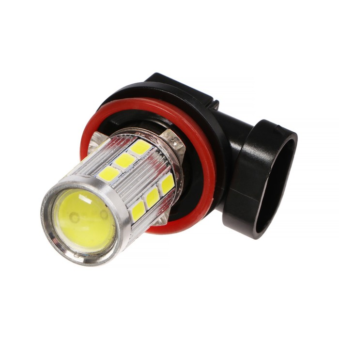 фото Лампа светодиодная h11 12v 18 smd + 1 hp диоды, линза белая skyway