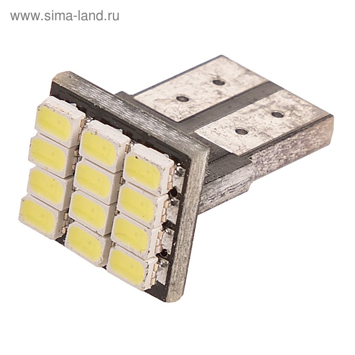 фото Лампа светодиодная t10(w5w) 12v 12 smd, белая skyway, набор 2 шт