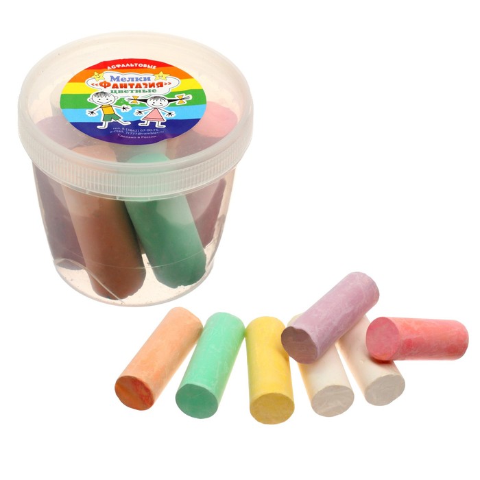 Мелки цветные для асфальта 7 штук 