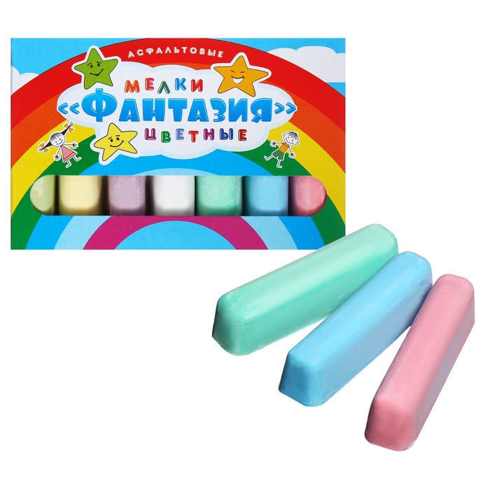 Мелки цветные для асфальта 7 штук 