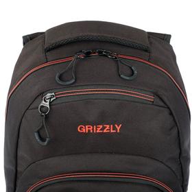 

Рюкзак молодёжный с эргономичной спинкой Grizzly, 48 х 33 х 21, чёрный//красный