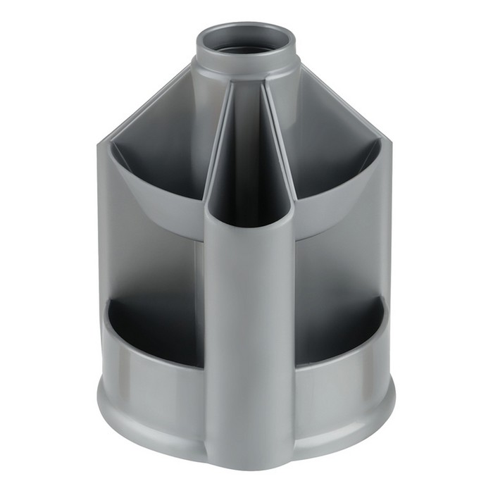 Настольная подставка-органайзер Mini Desk вращающийся, без наполнения, серый металлик