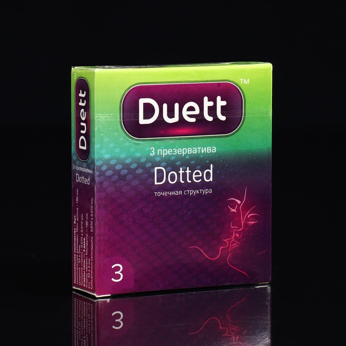 Презервативы DUETT dotted 3 шт. презервативы duett dotted с точками пупырышками 3 штуки
