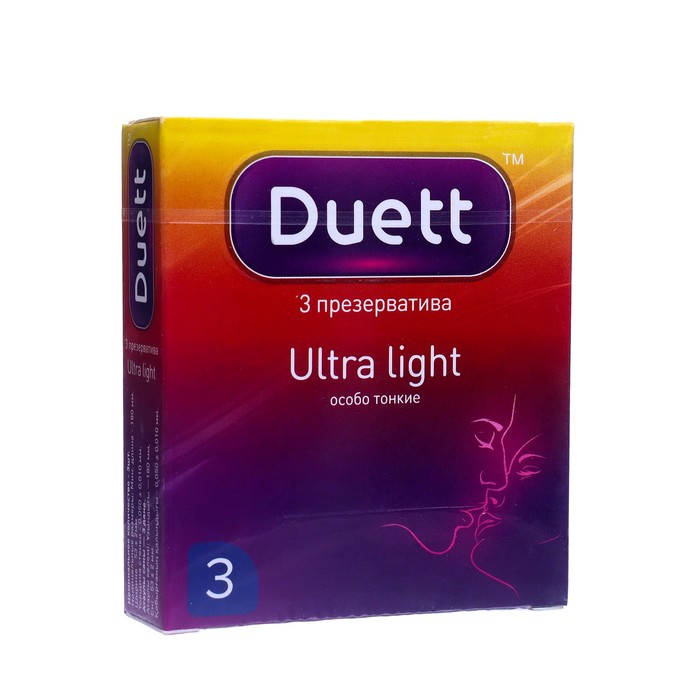 Презервативы DUETT ultra light 3 шт. презервативы duett ultra light ультратонкие 30 штук