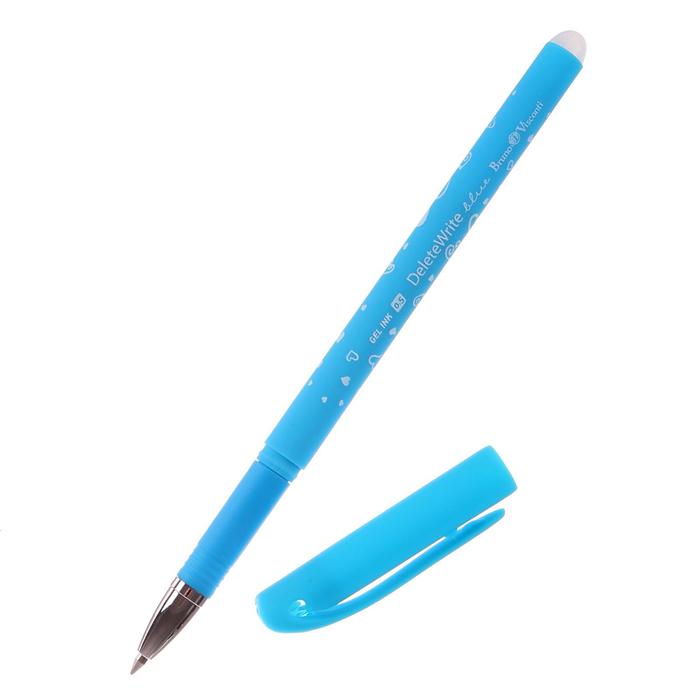 фото Ручка гелевая со стираемыми чернилами deletewrite art «сердечки», узел 0.5 мм, синие чернила, матовый корпус silk touch, микс brunovisconti