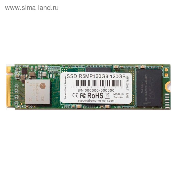 

Накопитель SSD AMD Radeon M.2 2280 R5MP120G8, 120Гб, PCI-E