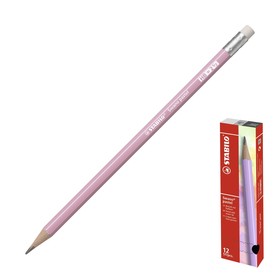 

Карандаш чернографитный STABILO SWANO PASTEL, с ластиком, корпус розовый 4908/05-HB