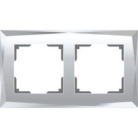 Рамка на 2 поста WL08-Frame-02 цвет зеркальный, материал стекло