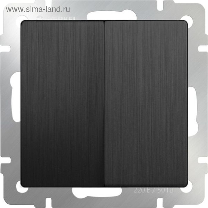 

Выключатель двухклавишный проходной WL04-SW-2G-2W цвет графит рифленый, материал пластик