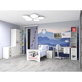 

Кровать Смарти-2, 850х2030х860, Белый ф/п Машинки