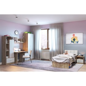 

Кровать Лего 1200 с мягкой спинкой, 1250х2032х1000, Крафт золотой/Белый