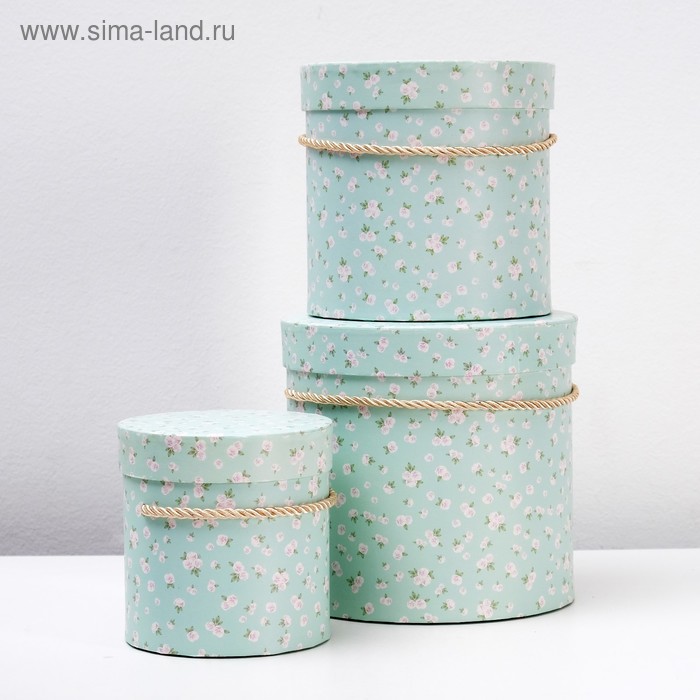 

Набор коробок 3 в 1 "Незабудки", ментоловый, 18 х 17,2 х - 12 х 12,2 см