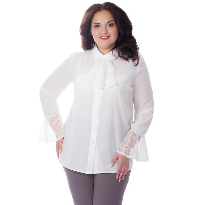 Блуза женская, размер 58, цвет белый