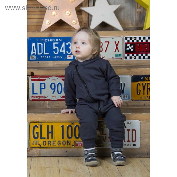 фото Полукомбинезон детский «стрит», рост 74 см, цвет серый сонный гномик