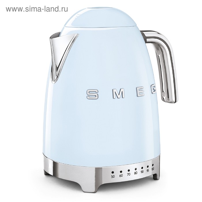 

Чайник электрический Smeg KLF04PBEU, металл, 1.7 л, 2400 Вт, регулировка t°, голубой