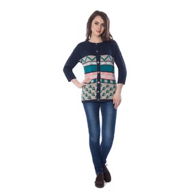 

Джемпер женский, размер 46, цвет синий, бежевый