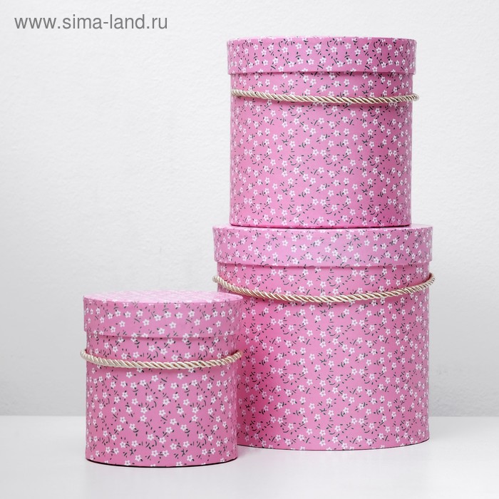 

Набор коробок 3 в 1 "Незабудки", розовый, 18 х 17,2 х - 12 х 12,2 см