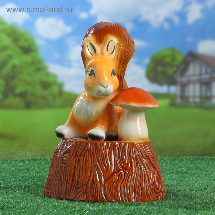

Садовая фигура "Белка Алиса на пне", коричневая, 33 см