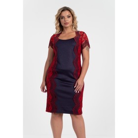 Платье женское, размер 54, цвет синий, красный