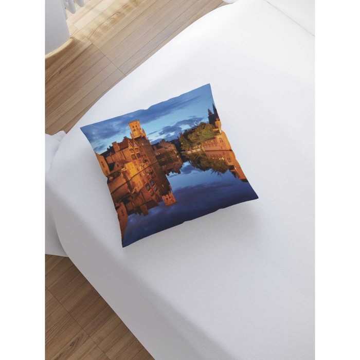 фото Наволочка декоративная «замок на воде», размер 45 х 45 см, вшитая молния joyarty