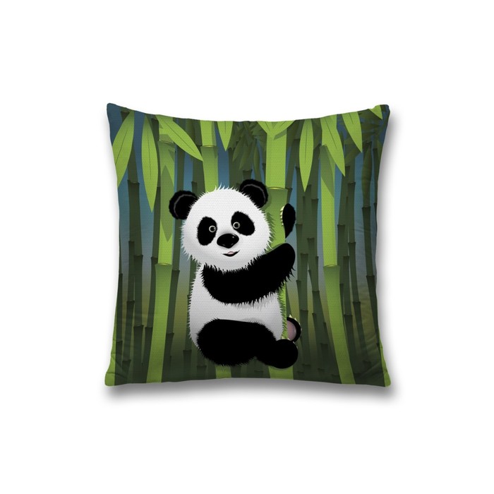 Наволочка декоративная «Счастливая панда», на молнии, размер 45х45 см цена и фото