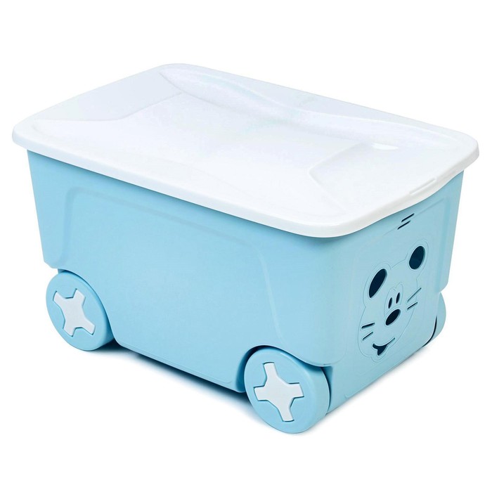 фото Детский ящик для игрушек cool на колесах 50 литров, цвет голубой plastic centre