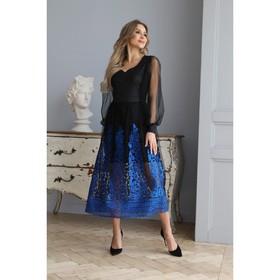 Платье женское, размер 44, цвет чёрный, синий