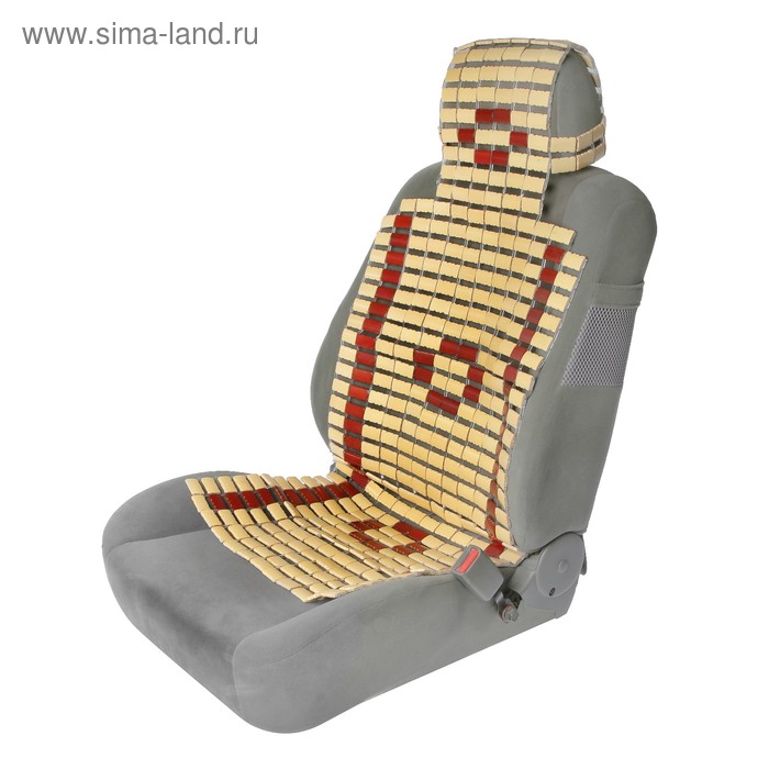 Накидка на сиденье Nova Bright с подголовником, бамбуковые плоские пластины, 120 х 43 см цена и фото