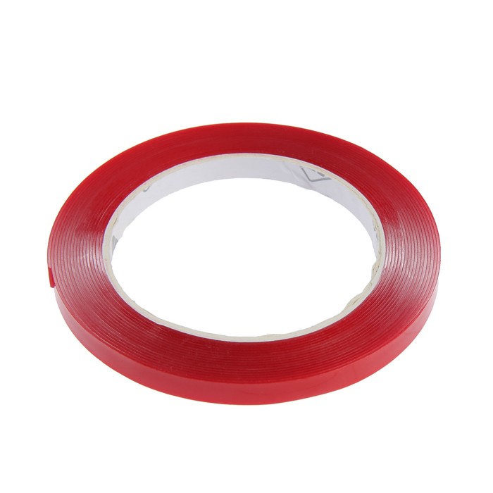 Клейкая лента Nova Bright-fusion, двусторонняя, акриловая  красный + прозрачный,  8 мм х 5 м