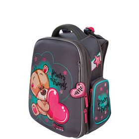 

Рюкзак каркасный Hummingbird TK, 37 х 32 х 18, + мешок для обуви, для девочки, Forever frends, серый
