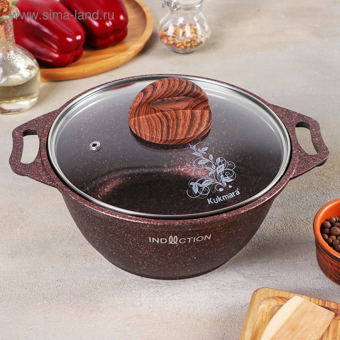 

Кастрюля Granit Ultra Induction red, 2 л, стеклянная крышка, цвет коричневый