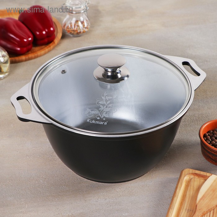 

Кастрюля со стеклянной крышкой, 4 л, цвет чёрный