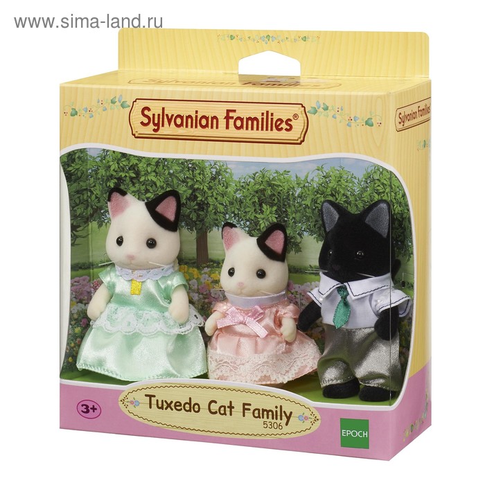 фото Набор «семья чёрно-белых котов», 3 фигурки sylvanian families