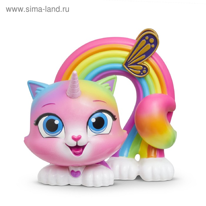 фото Фигурка с качающейся головой «радуга» радужно бабочково единорожная кошка