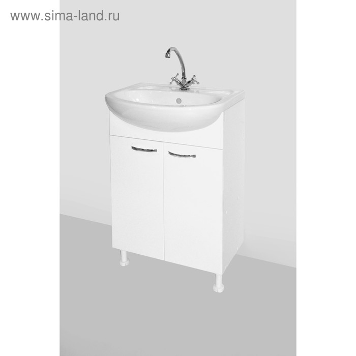 Комплект мебели для ванной: Тумба Стандарт 55 + раковина Исеть 55, 50 х 42 х 86 см