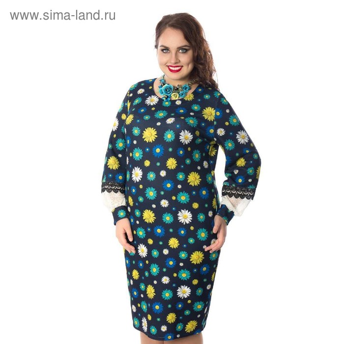 

Платье женское, размер 54, цвет синий, зелёный